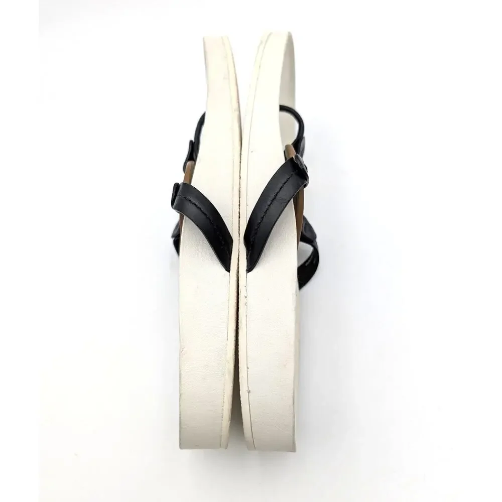 Tory Burch Miller Cloud Sandal Womens Perfect Black/Almond Flour Sz US10M EU40